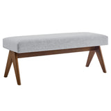 Sable 47" Fabric Upholstered Bench in Light Gray