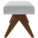 Sable 47" Fabric Upholstered Bench in Light Gray