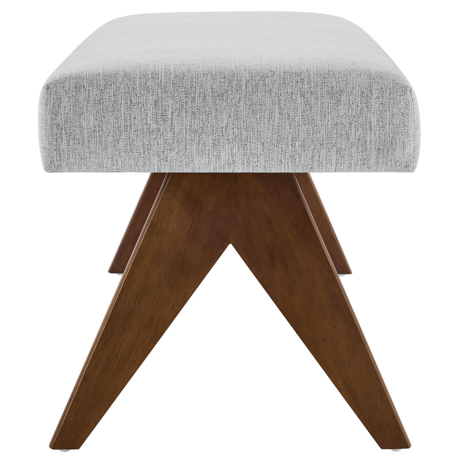 Sable 47" Fabric Upholstered Bench in Light Gray