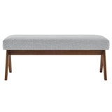 Sable 47" Fabric Upholstered Bench in Light Gray