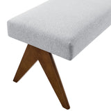 Sable 47" Fabric Upholstered Bench in Light Gray