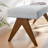 Sable 47" Fabric Upholstered Bench in Light Gray