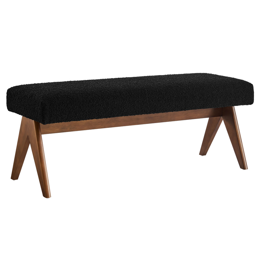 Sable 47" Boucle Upholstered Bench in Black