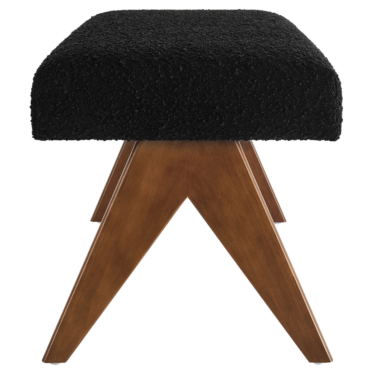Lyra 47" Boucle Upholstered Bench by Furniture For America