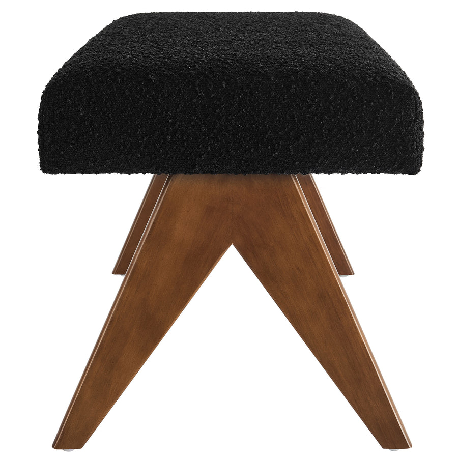 Sable 47" Boucle Upholstered Bench in Black