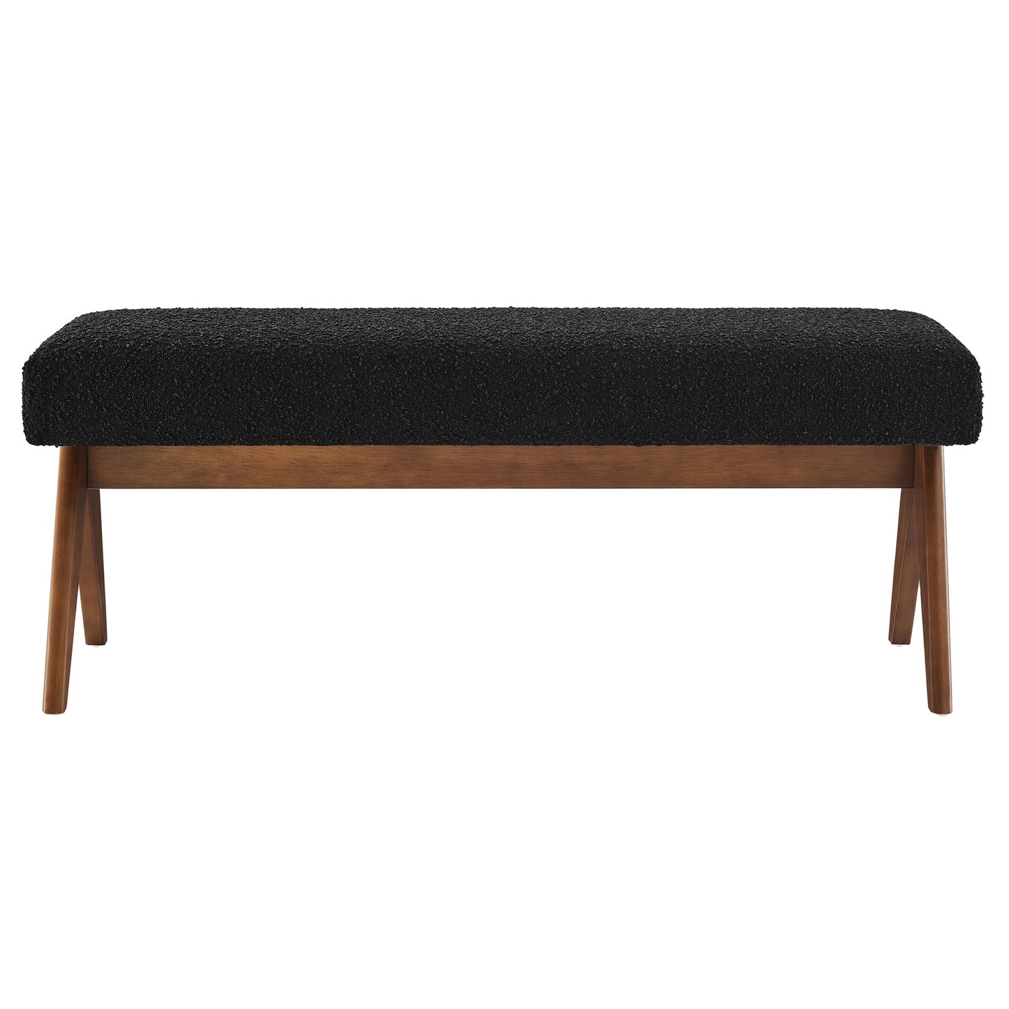 Lyra 47" Boucle Upholstered Bench by Furniture For America