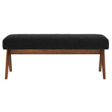 Sable 47" Boucle Upholstered Bench in Black