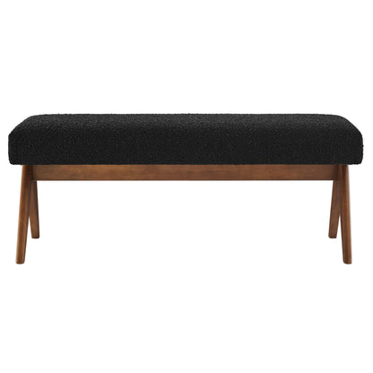 Lyra 47" Boucle Upholstered Bench by Furniture For America