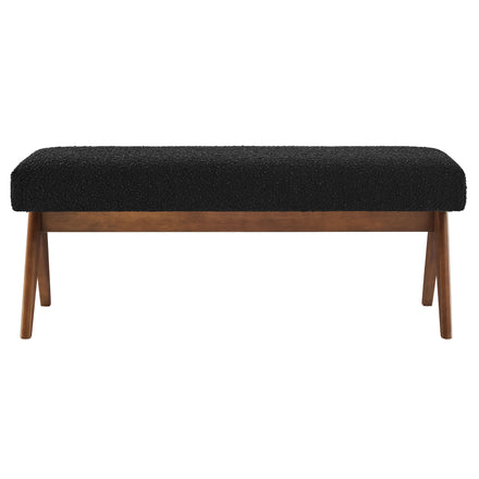 Lyra 47" Boucle Upholstered Bench in Black