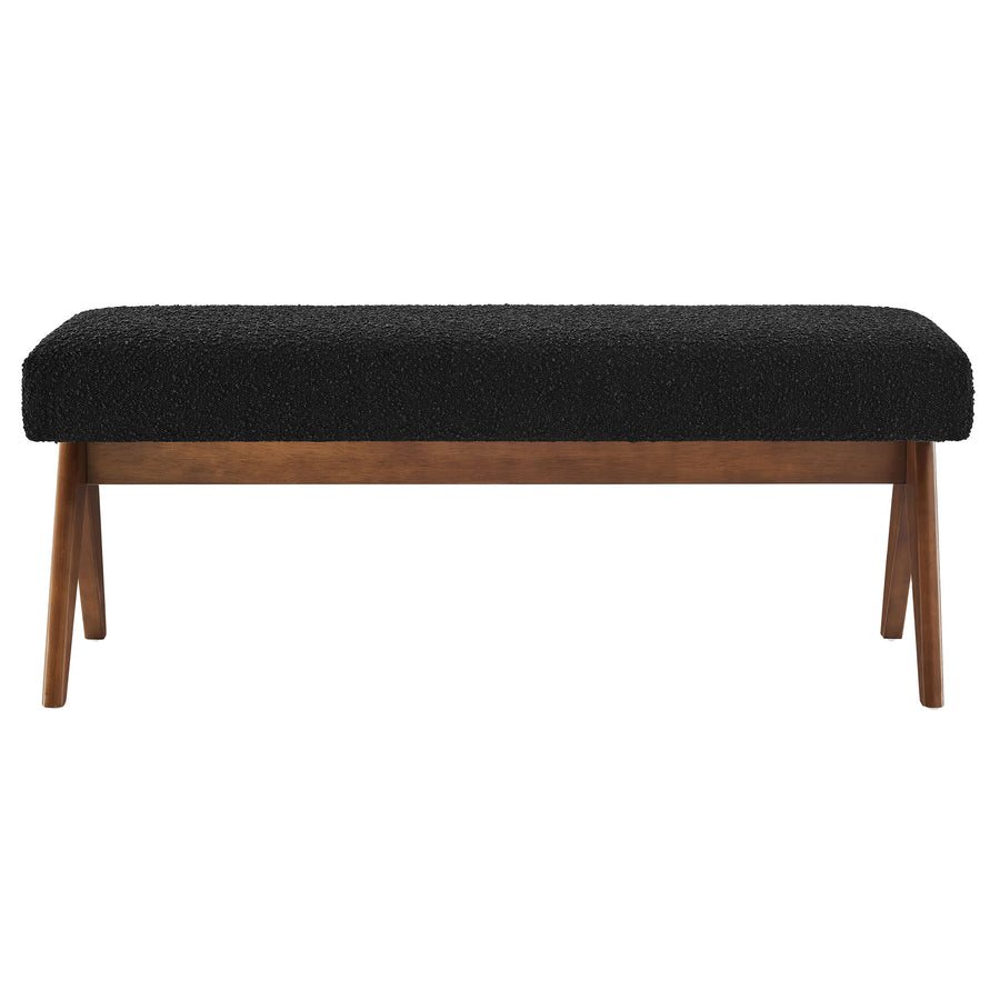 Sable 47" Boucle Upholstered Bench in Black