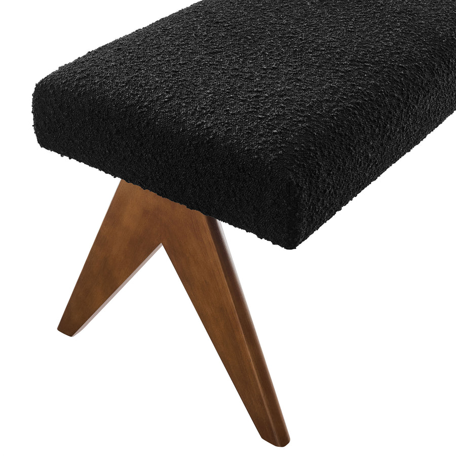 Sable 47" Boucle Upholstered Bench in Black