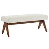 Sable 47" Boucle Upholstered Bench in Ivory Boucle
