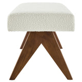 Sable 47" Boucle Upholstered Bench in Ivory Boucle