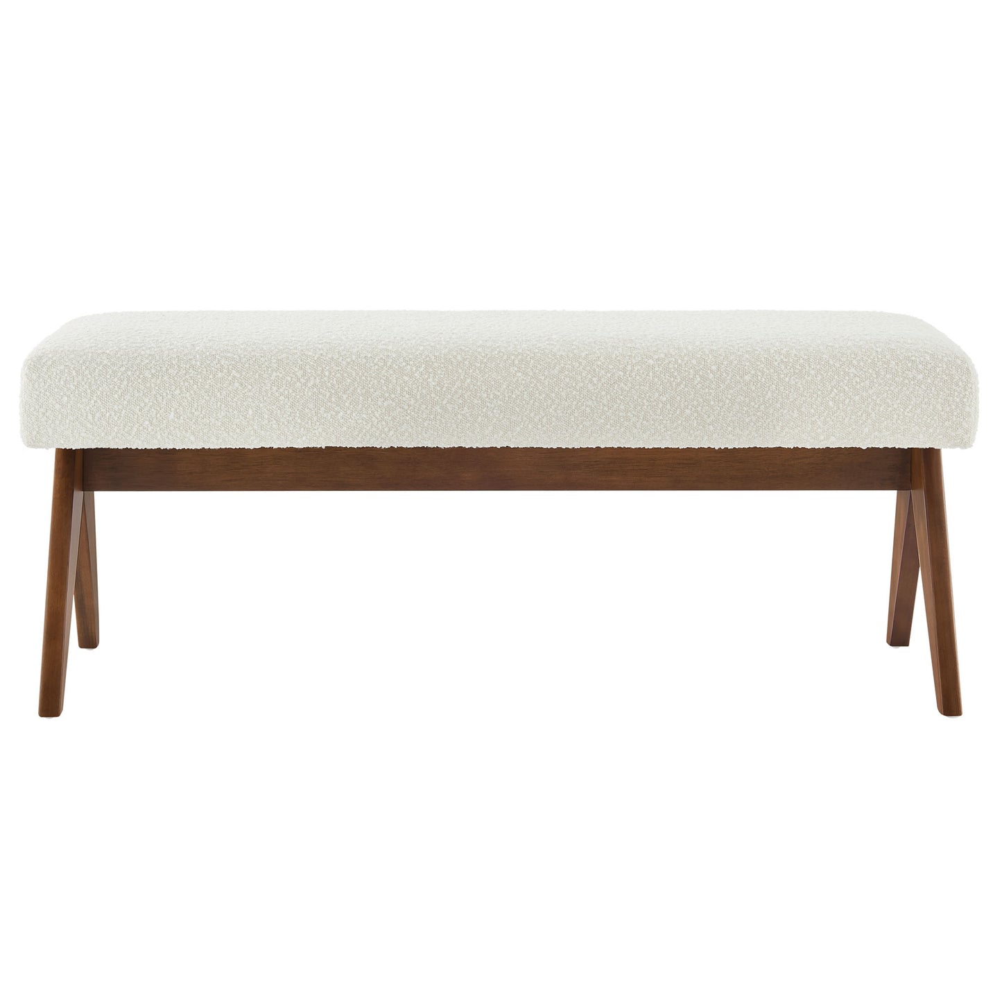 Lyra 47" Boucle Upholstered Bench by Furniture For America
