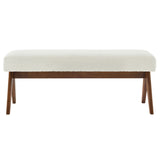 Sable 47" Boucle Upholstered Bench in Ivory Boucle