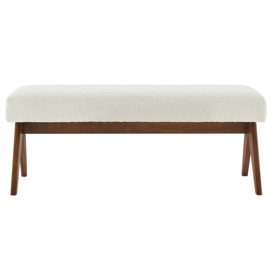 Sable 47" Boucle Upholstered Bench in Ivory Boucle