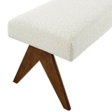 Sable 47" Boucle Upholstered Bench in Ivory Boucle