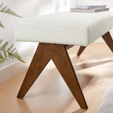 Sable 47" Boucle Upholstered Bench in Ivory Boucle
