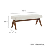 Sable 47" Boucle Upholstered Bench in Ivory Boucle
