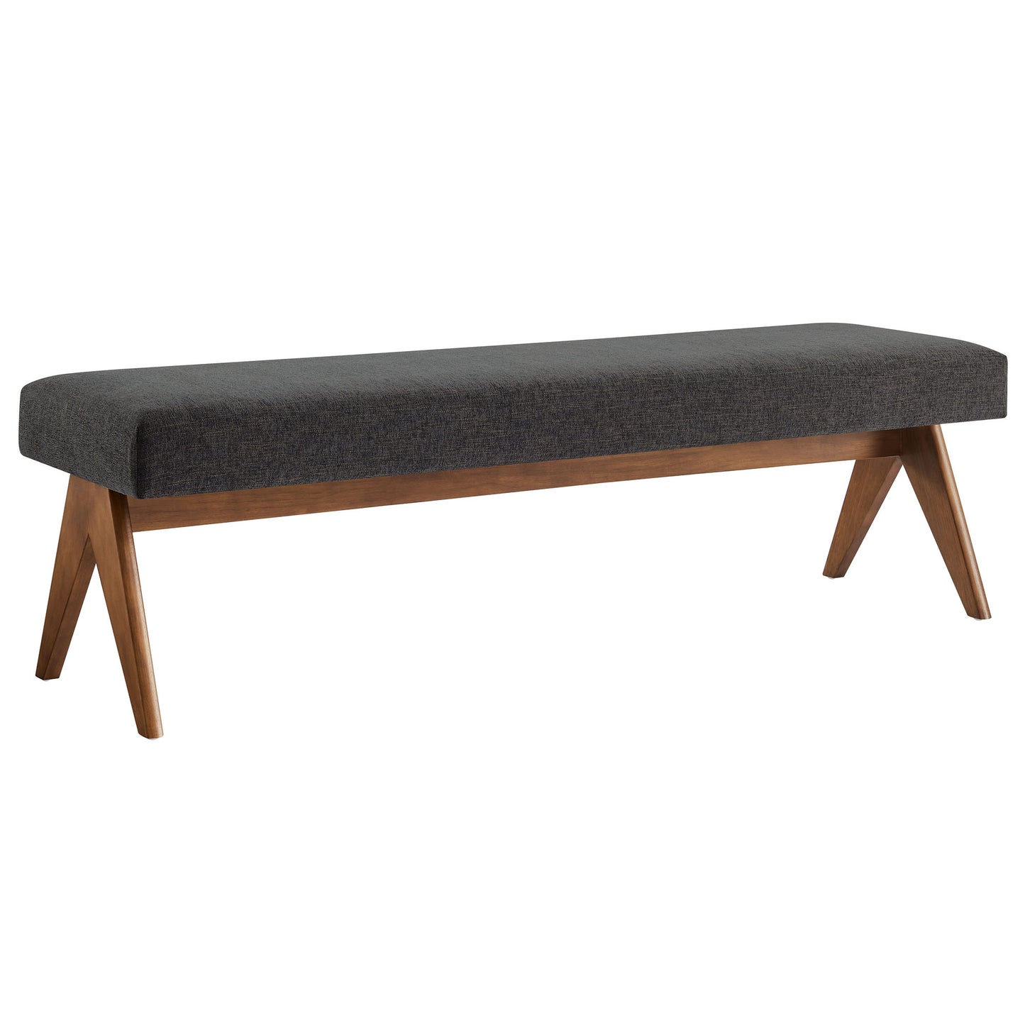 Lyra 63" Fabric Upholstered Bench by Furniture For America