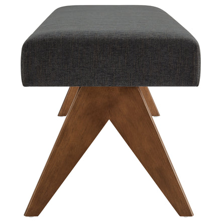 Lyra 63" Fabric Upholstered Bench in Dark Gray