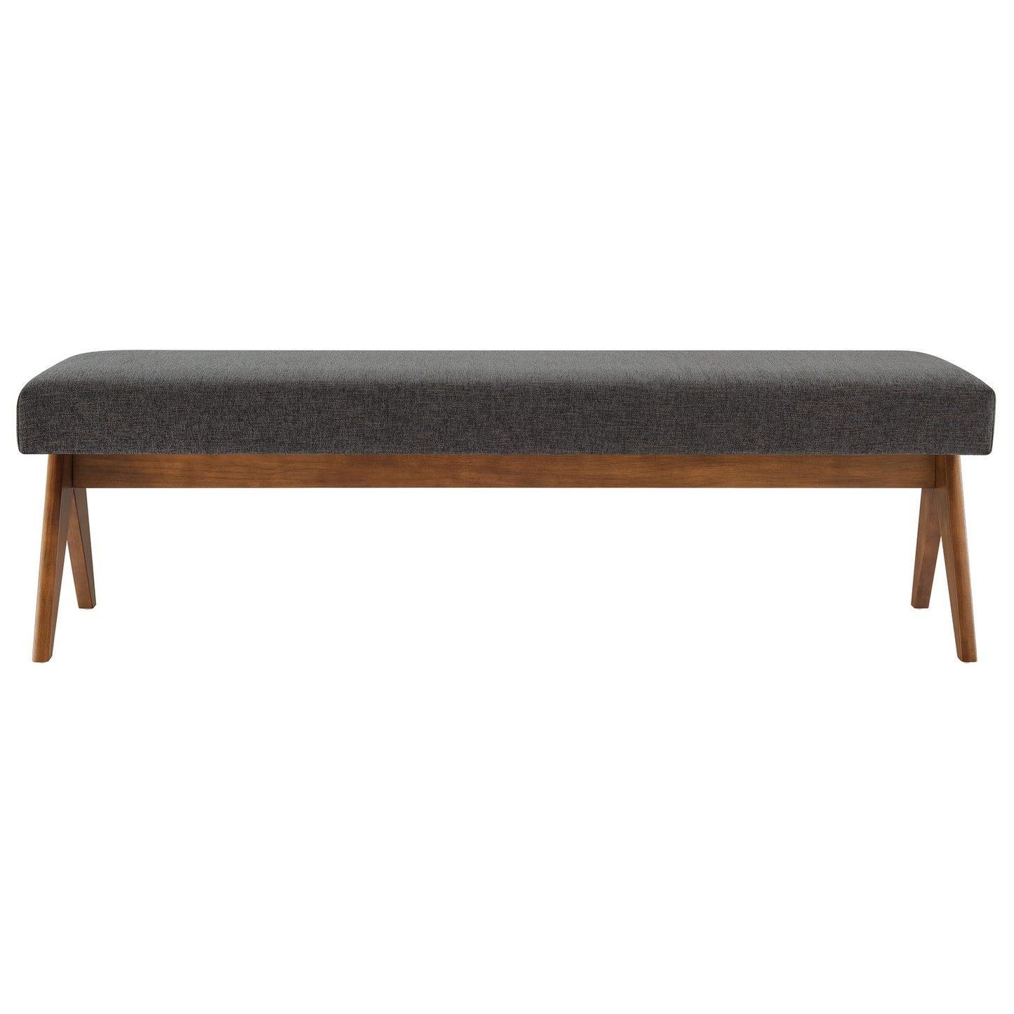 Lyra 63" Fabric Upholstered Bench by Furniture For America