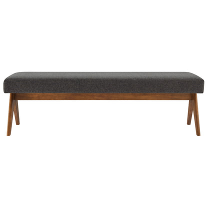 Lyra 63" Fabric Upholstered Bench by Furniture For America
