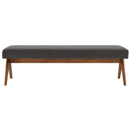 Lyra 63" Fabric Upholstered Bench in Dark Gray