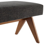 Sable 63" Fabric Upholstered Bench in Dark Gray