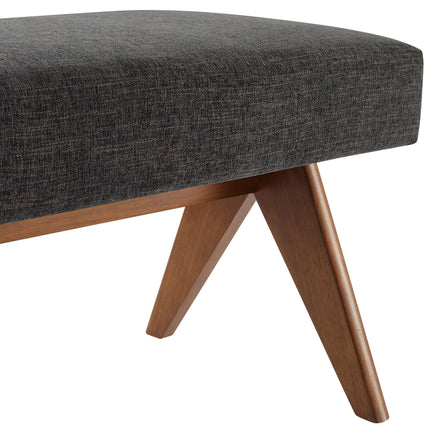 Lyra 63" Fabric Upholstered Bench in Dark Gray
