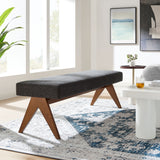 Sable 63" Fabric Upholstered Bench in Dark Gray