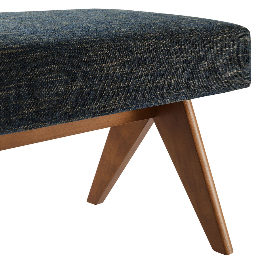 Sable 63" Fabric Upholstered Bench in Azure