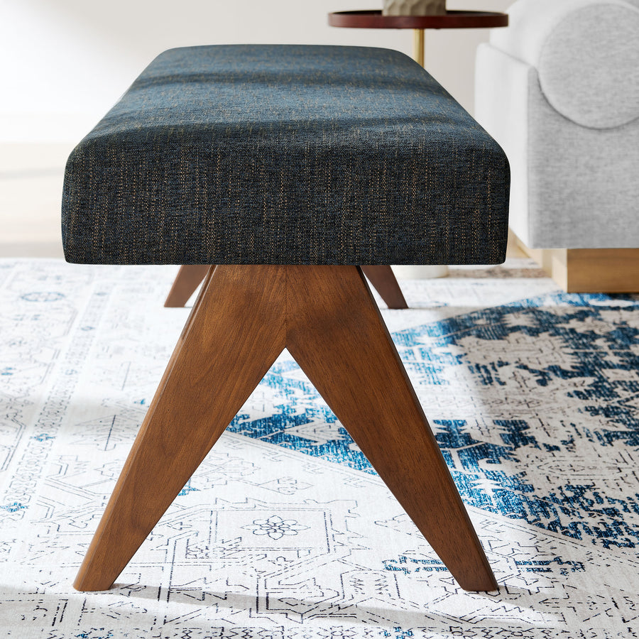 Sable 63" Fabric Upholstered Bench in Azure