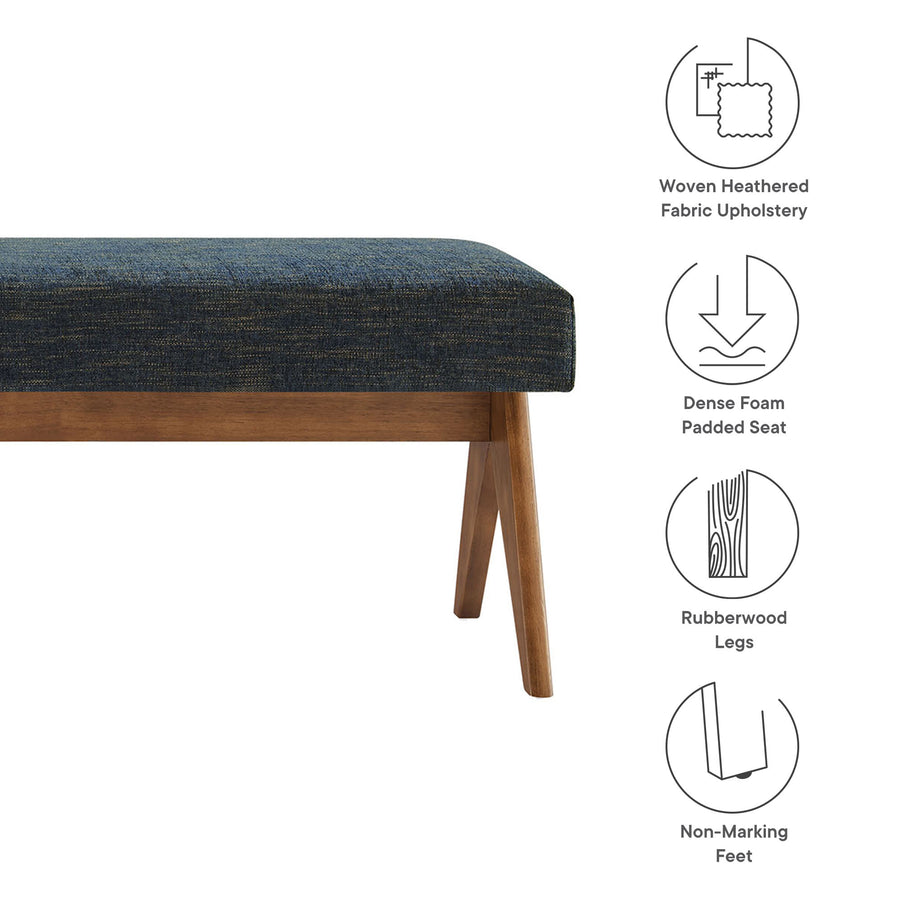 Sable 63" Fabric Upholstered Bench in Azure