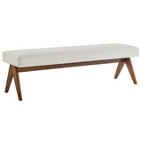 Sable 63" Fabric Upholstered Bench in Ivory