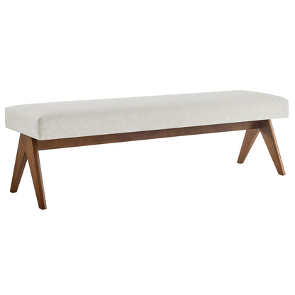 Lyra 63" Fabric Upholstered Bench by Furniture For America