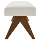 Sable 63" Fabric Upholstered Bench in Ivory