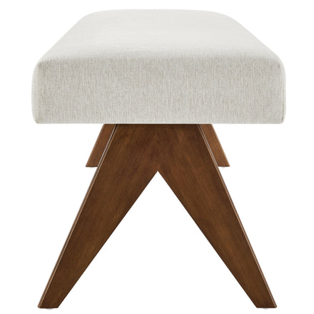 Lyra 63" Fabric Upholstered Bench in Ivory