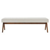 Sable 63" Fabric Upholstered Bench in Ivory