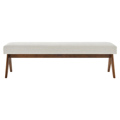 Lyra 63" Fabric Upholstered Bench by Furniture For America