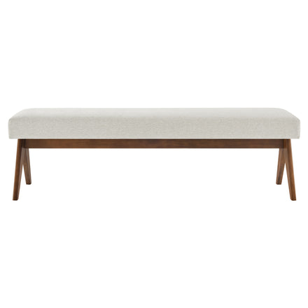 Lyra 63" Fabric Upholstered Bench in Ivory