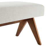 Sable 63" Fabric Upholstered Bench in Ivory