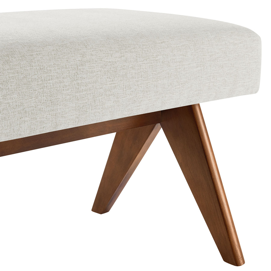 Sable 63" Fabric Upholstered Bench in Ivory