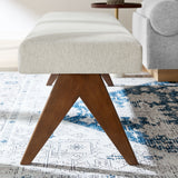Sable 63" Fabric Upholstered Bench in Ivory