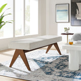 Sable 63" Fabric Upholstered Bench in Ivory