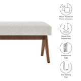 Sable 63" Fabric Upholstered Bench in Ivory
