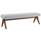 Sable 63" Fabric Upholstered Bench in Light Gray