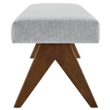 Sable 63" Fabric Upholstered Bench in Light Gray