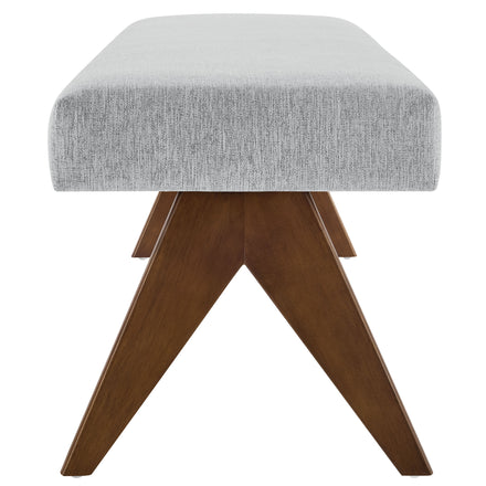 Lyra 63" Fabric Upholstered Bench in Light Gray