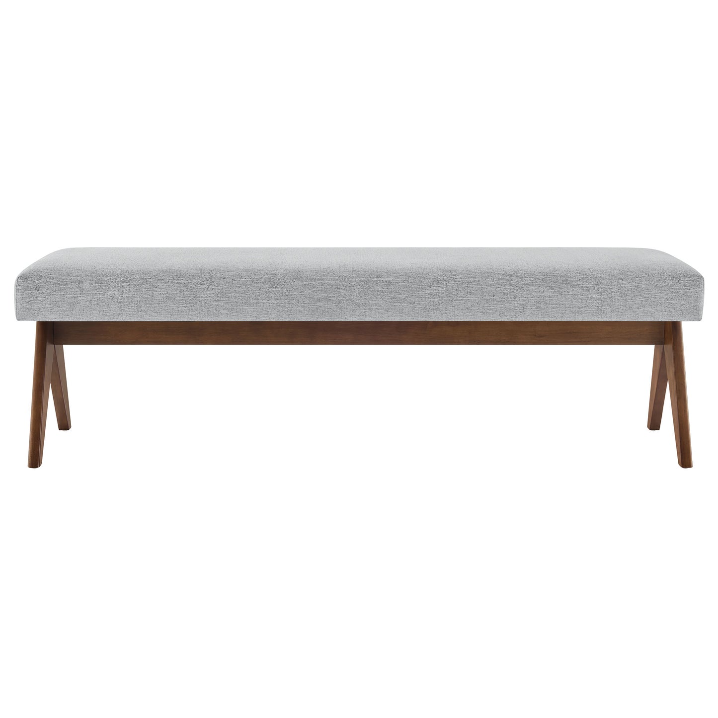 Lyra 63" Fabric Upholstered Bench by Furniture For America